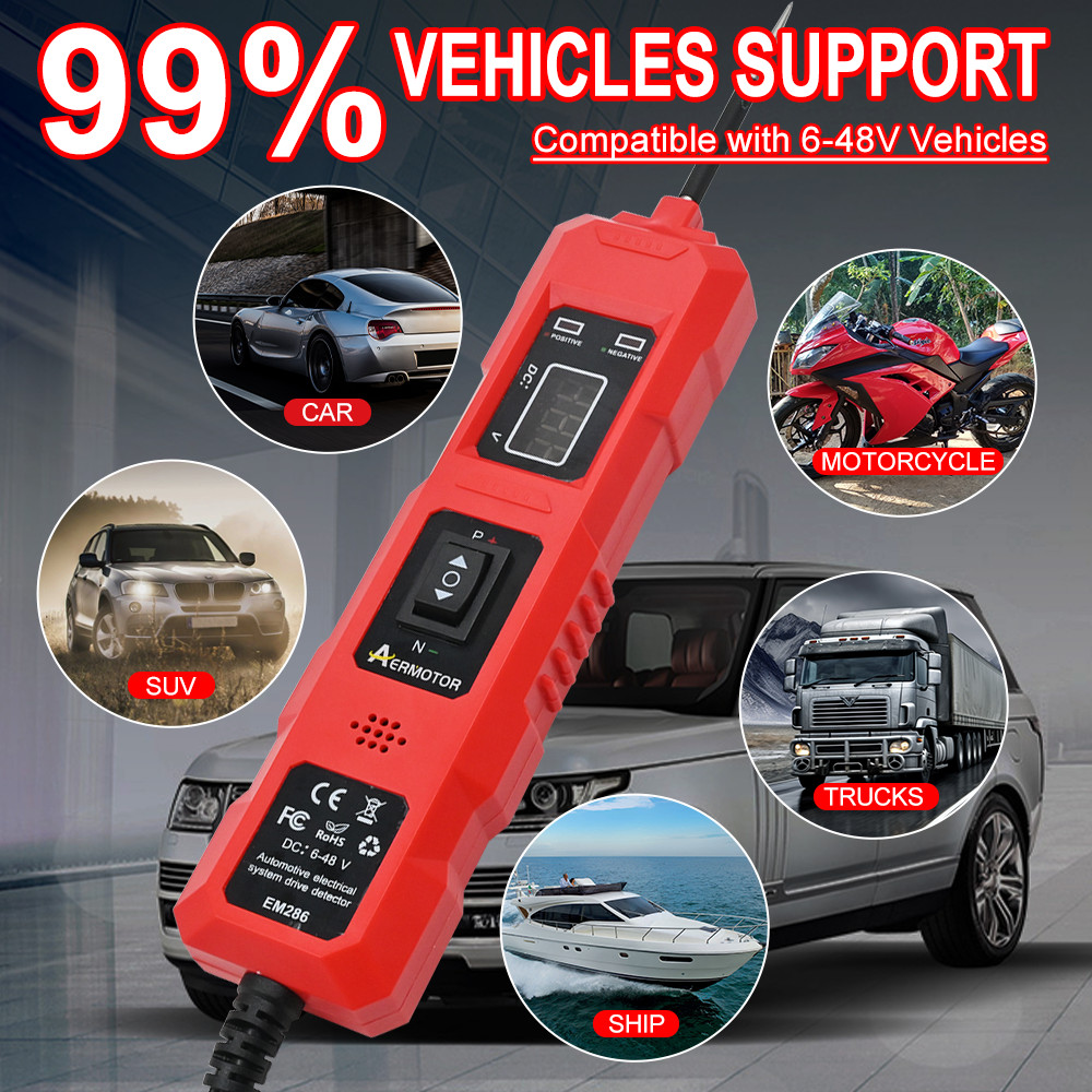 6-48V Automotive Digital Power Probe Circuit Electrical Tester Device System