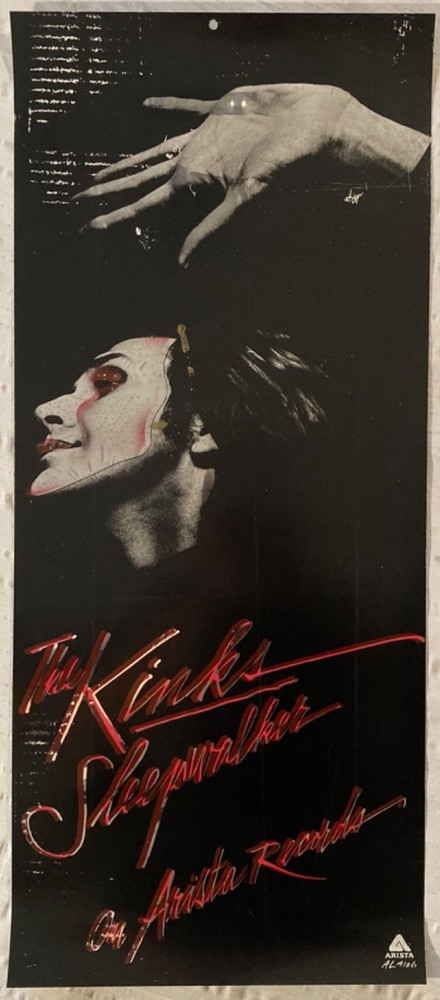 The Kinks 1977 Two-Sided Mylar Promo Poster Sleepwalker A