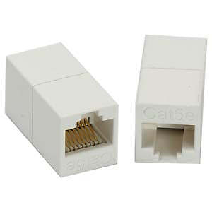 CAT5E RJ45 Inline Coupler White