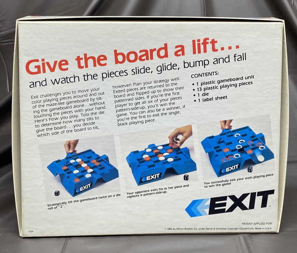 Exit Board Game Milton Bradley 1983