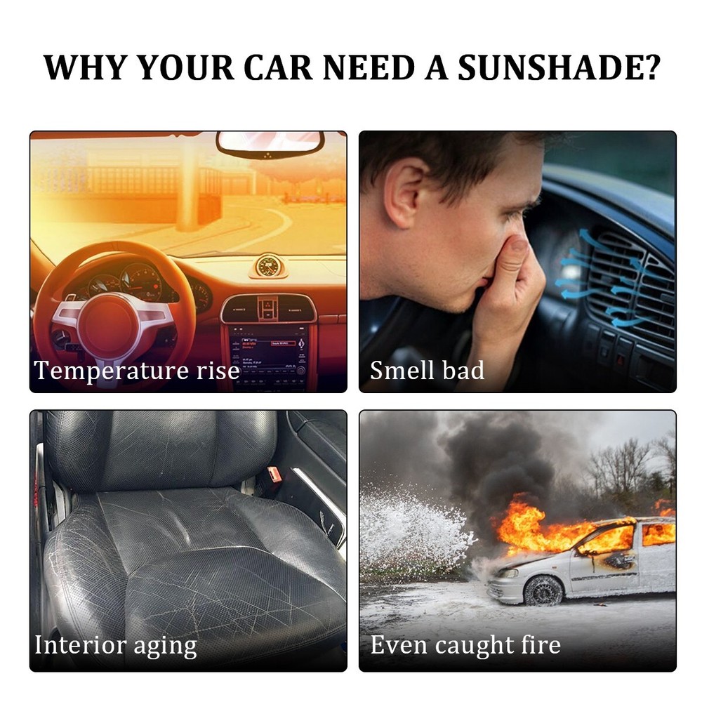 Car Windshield Sun Shade Foldable UV Heat Blocking Front Window Protector