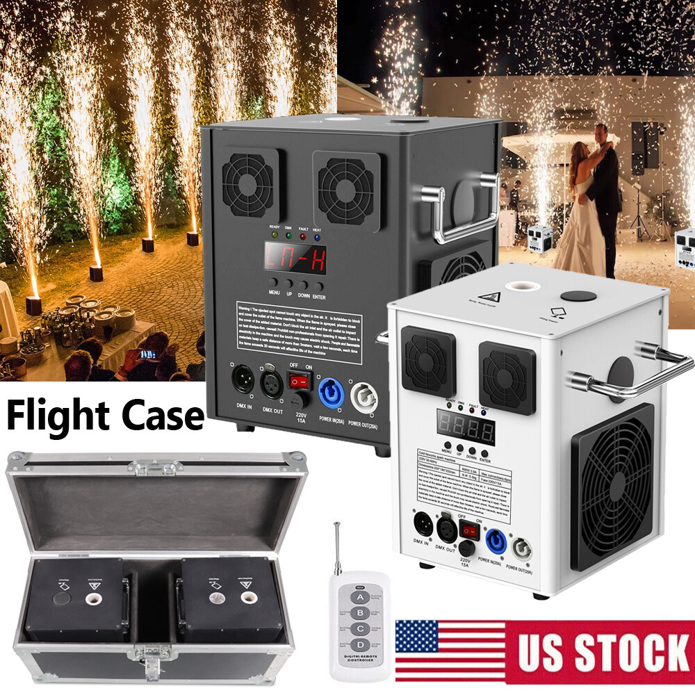 700W Cold Spark Firework Machine Stage Effect Wedding DJ Event Show &Flight Case