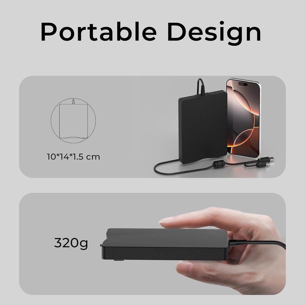 Durable 3.5" USB Floppy Disk Drive - Lightweight, Plug & Play for Easy Access
