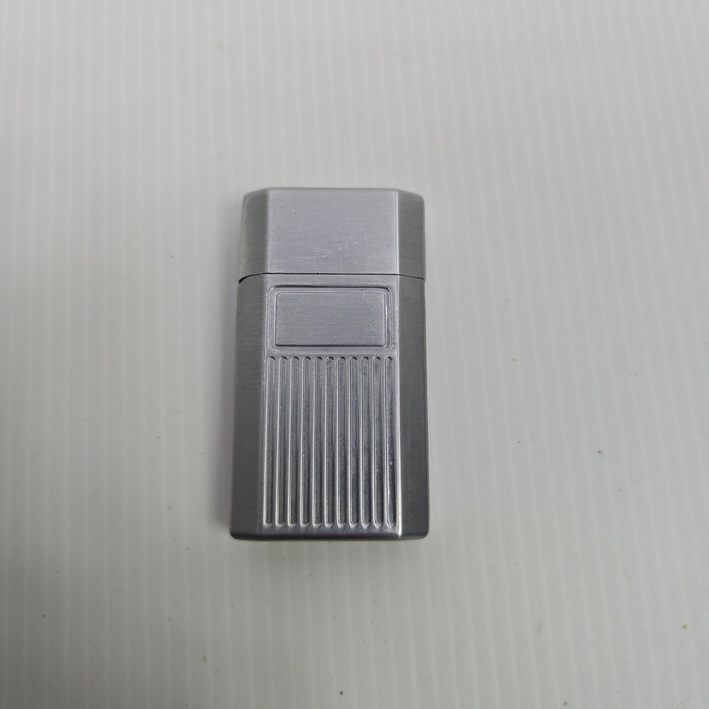 Ronson Jet Lite Butane Torch Lighter Silver Satin Ribbed Windproof Refillable