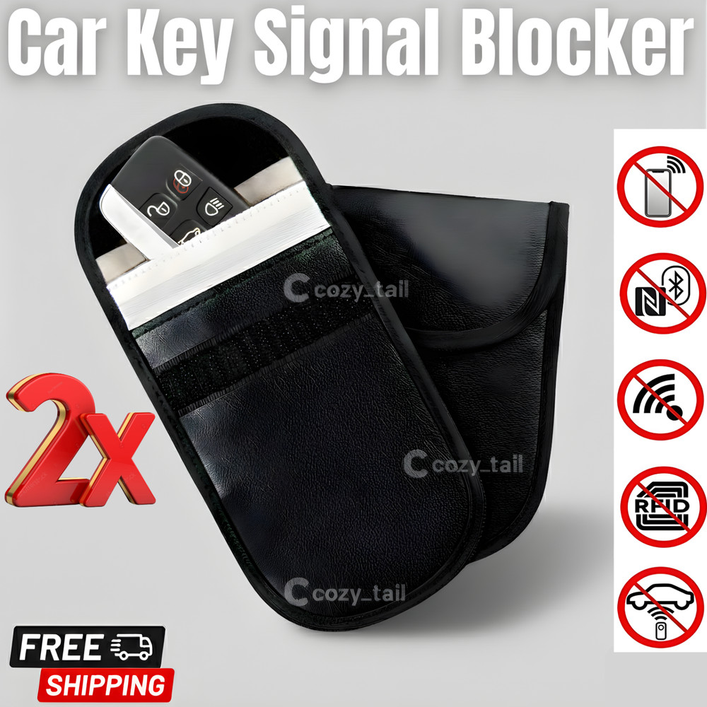 ✨2 Pack Car Key Signal Blocker Case Faraday Cage Pouch Keyless RFID Blocking Bag