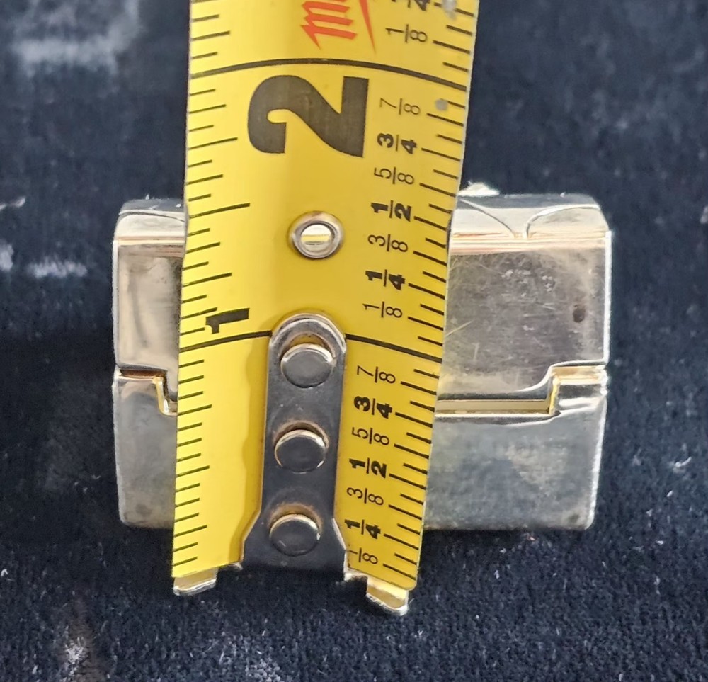 Vintage Silver Tone Mini Suitcase Trinket/Pill Box Red Rhinestones Engraved SJB