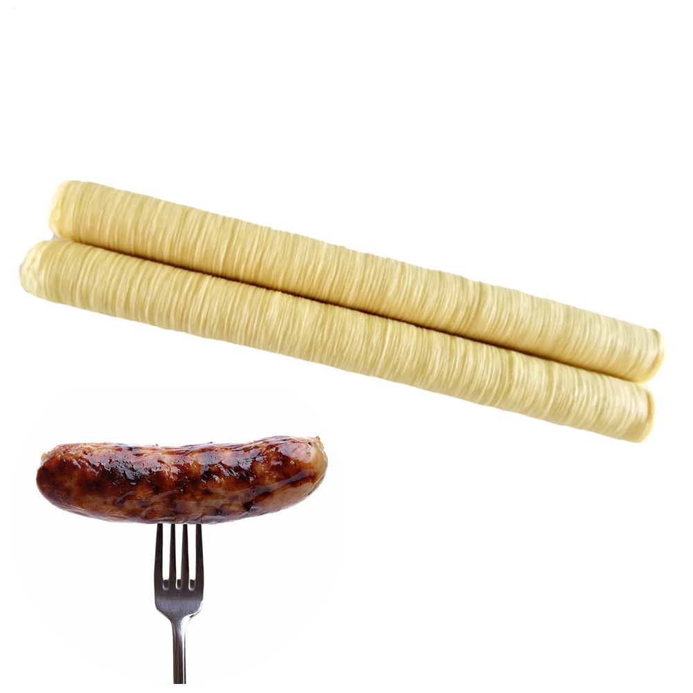 Collagen Sausage Casings for Cooked and Smoked, 26 mm X 46 ft for 20 lb