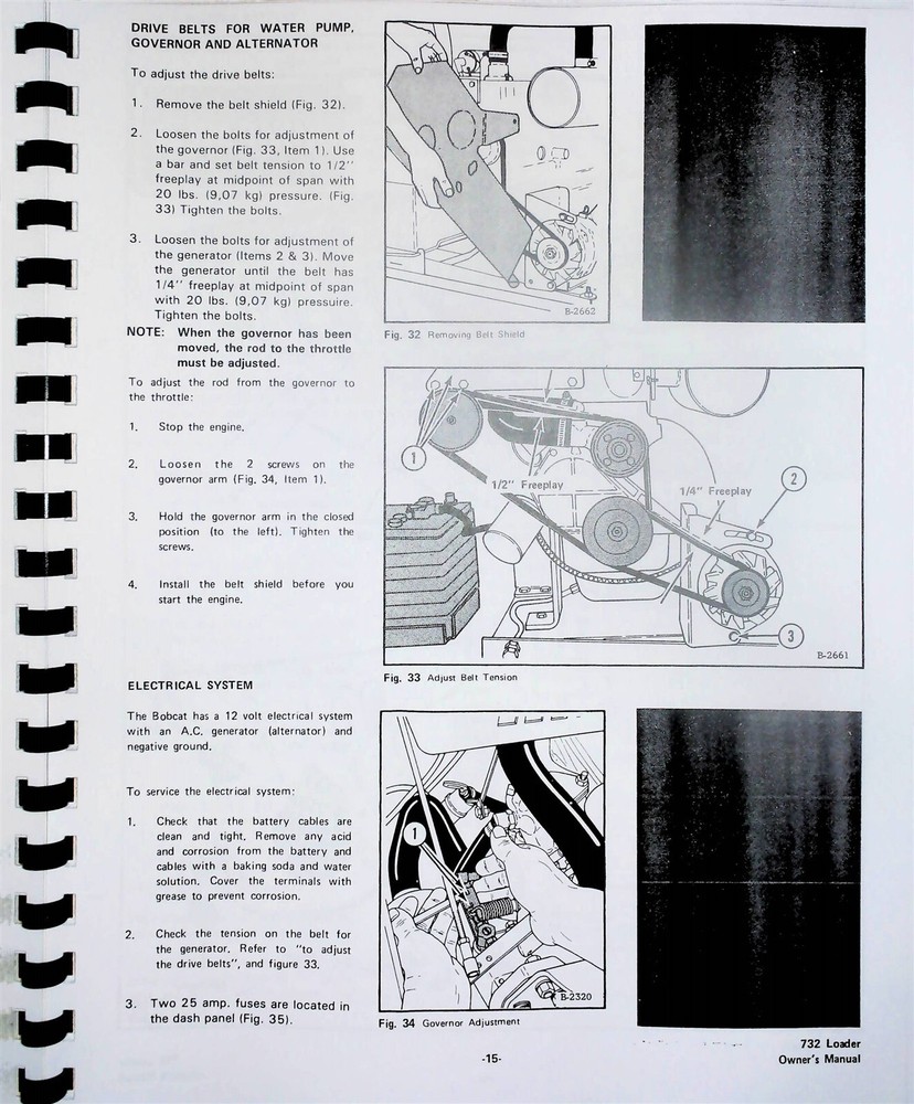 Bobcat 732 Skid Steer Loader Operators Owners Manual
