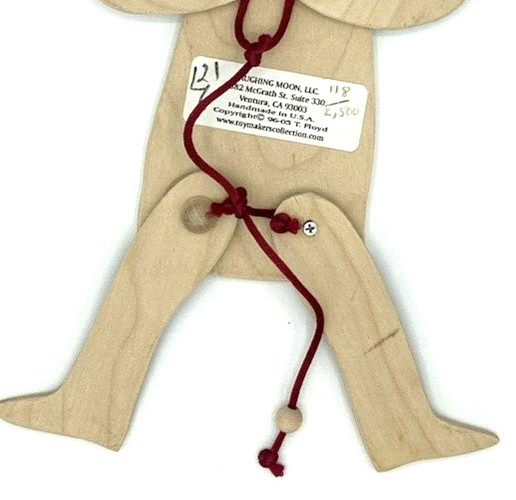 Wooden Jumping Jack Bartender Terrie Floyd 118/2500 Pull String Folk Toy