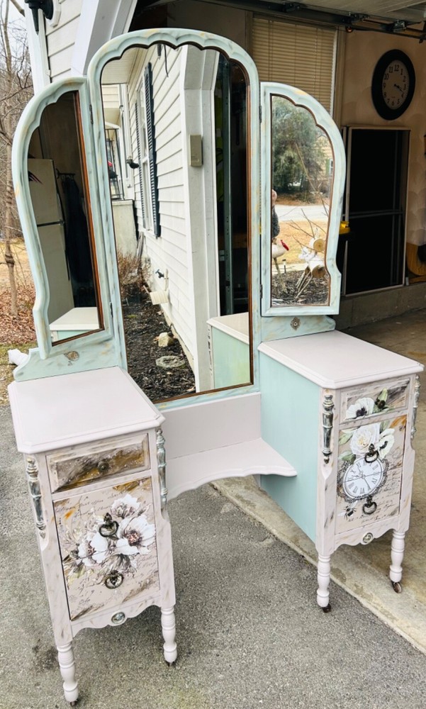 refurbished antique vanity