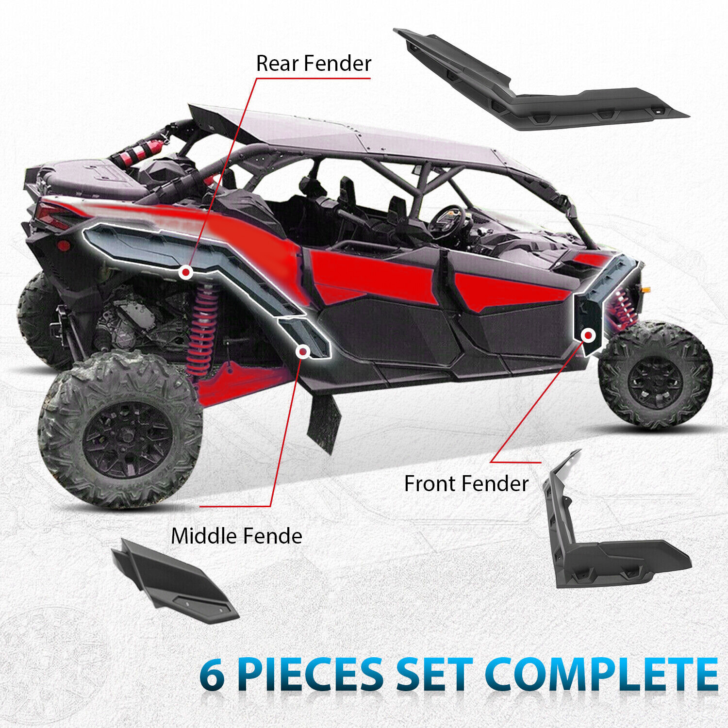 Fender Flares For Can Am Maverick X3 / MAX Turbo R RR 2017-2024 # 715002973