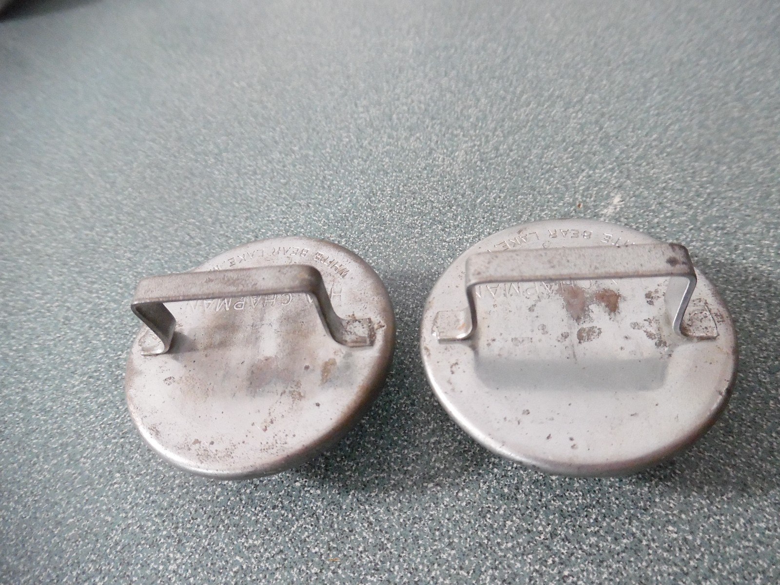 Vintage Pair Bridle Rosettes H.A. Chapman Horse Head Domed Green Glass 1960s