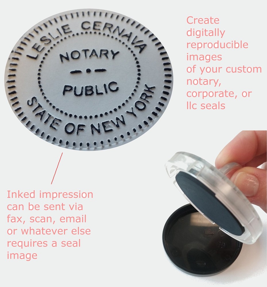 Hubco Seal Impression Inker, Shiny, 2-inch Round Diameter Large