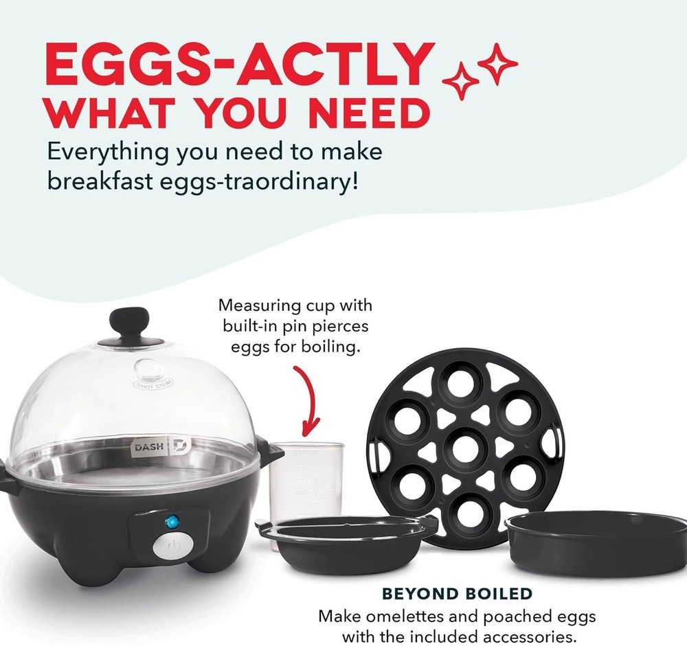 Dash Rapid Egg Cooker - Holds 7 Eggs Black