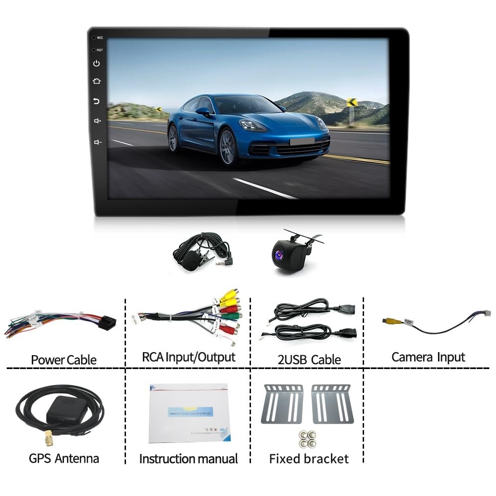 Android 14 7" IPS Double Din Car Stereo Wireless CarPlay Android Auto