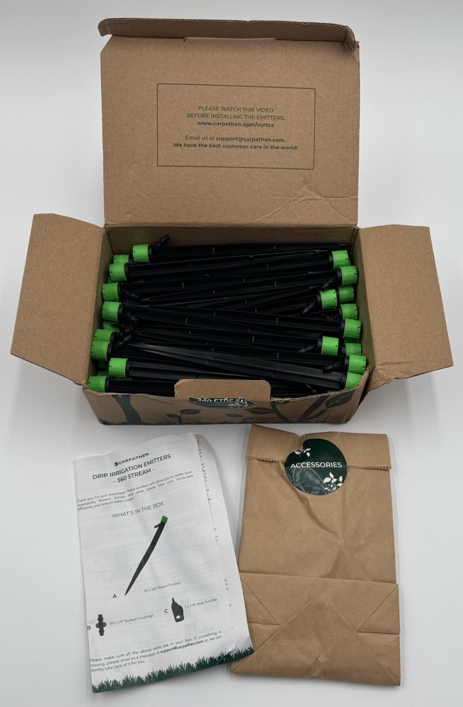 Drip Irrigation Emitters 360 Strea- 49 Pieces (Missing One)