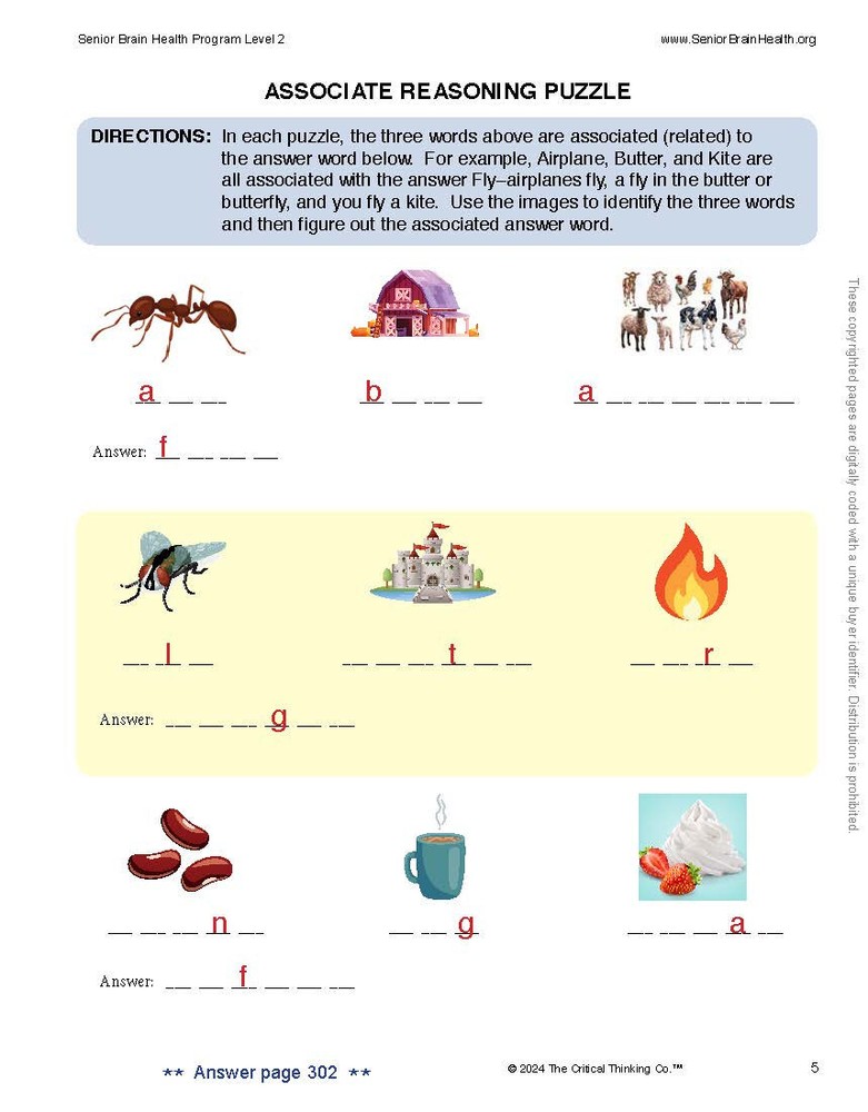 Senior Brain Health Research-Based Problem-Solving Puzzle/Activity Level 2 Book