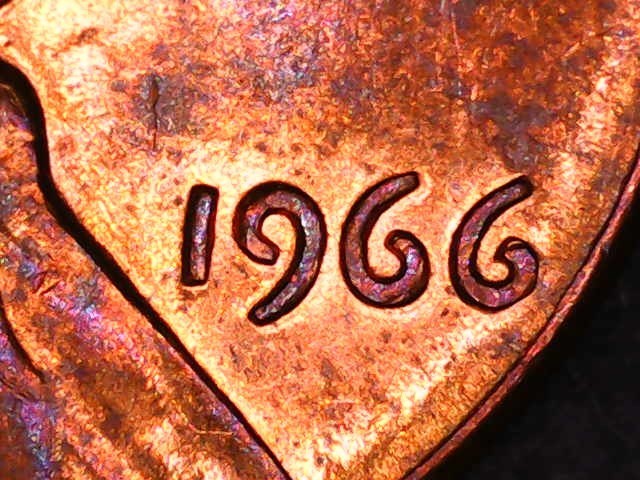 1966 P lincoln cent doubling on reverse
