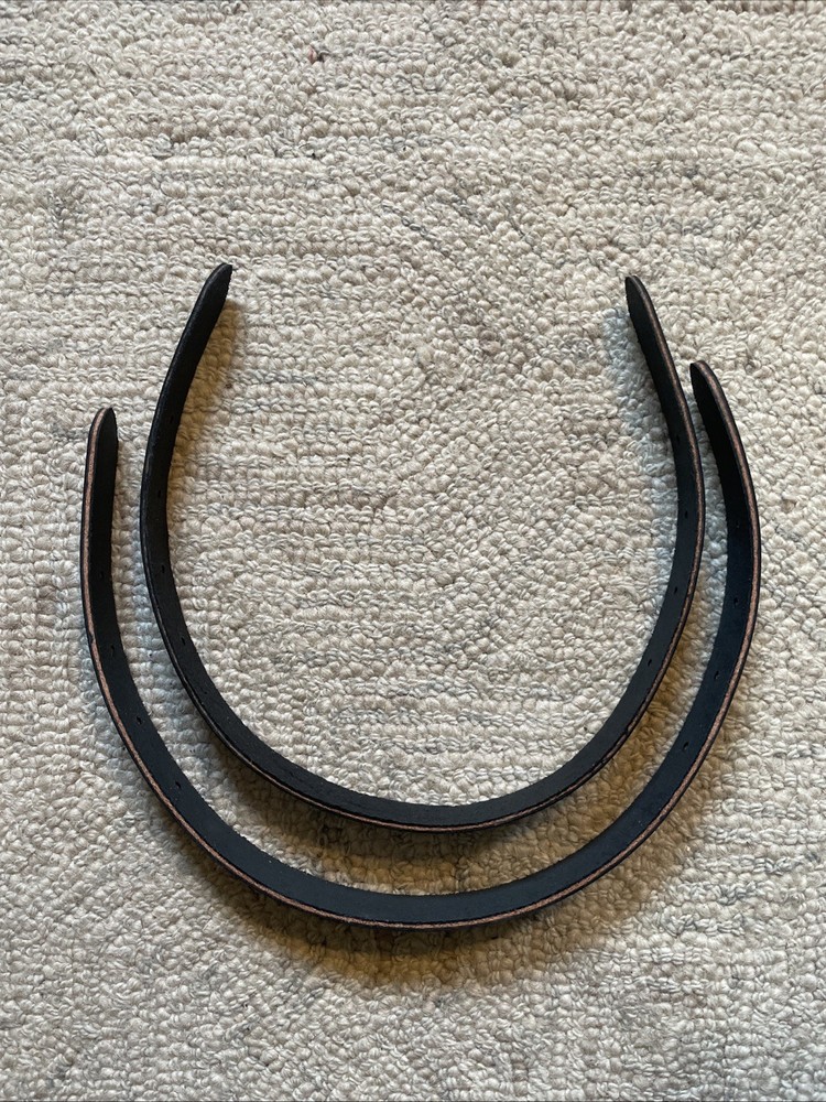 Basic halter leather replacement Crown Strap 16"X 5/8" (2 pack), Black