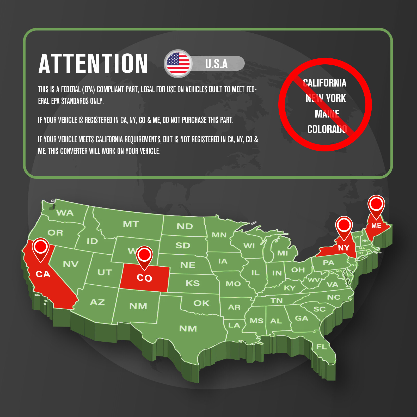 4x Catalytic Converters For 2003-2009 Toyota 4Runner 2007-2009 Toyota FJ Cruiser