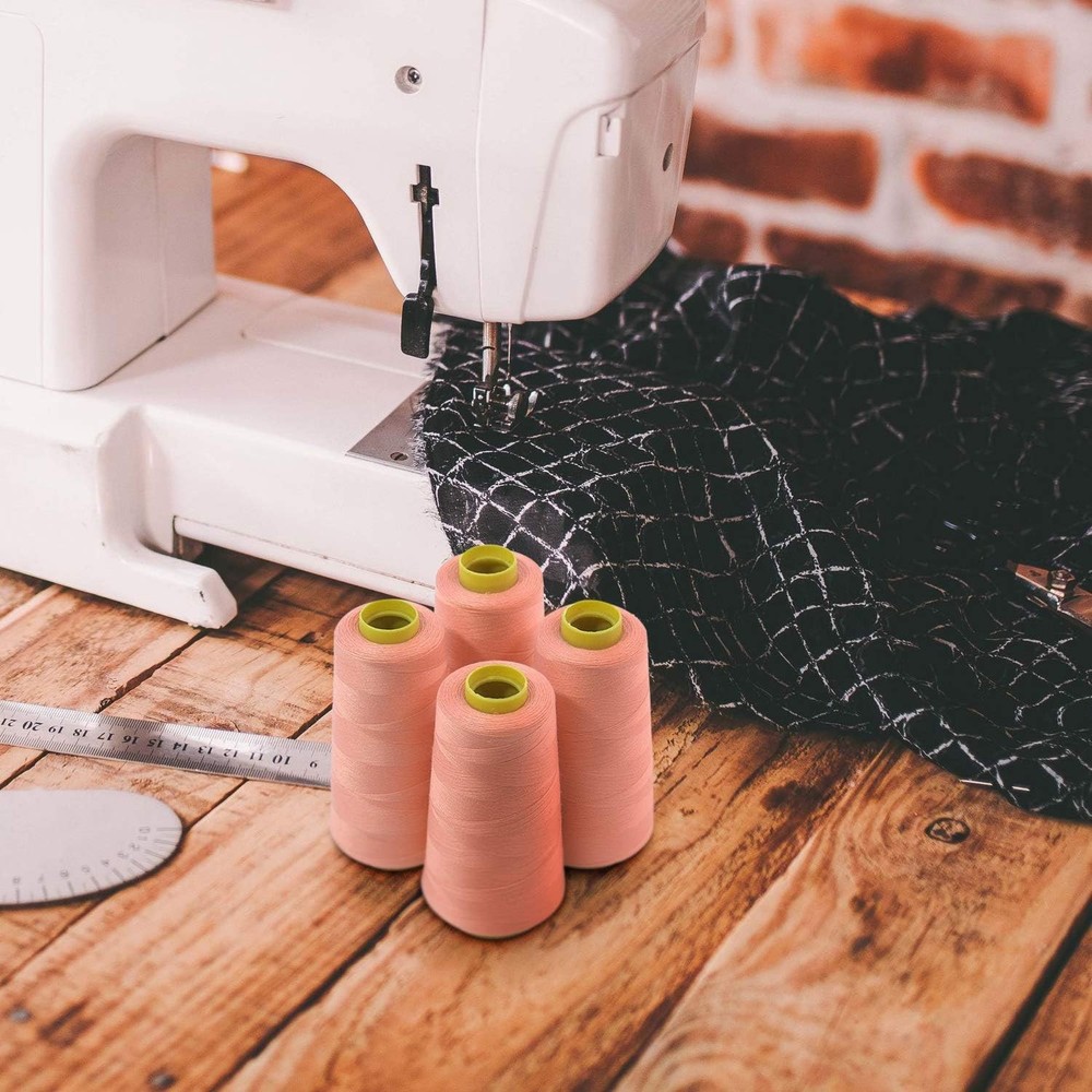 Polyester sewing thread cones quilting serger white 4 pack