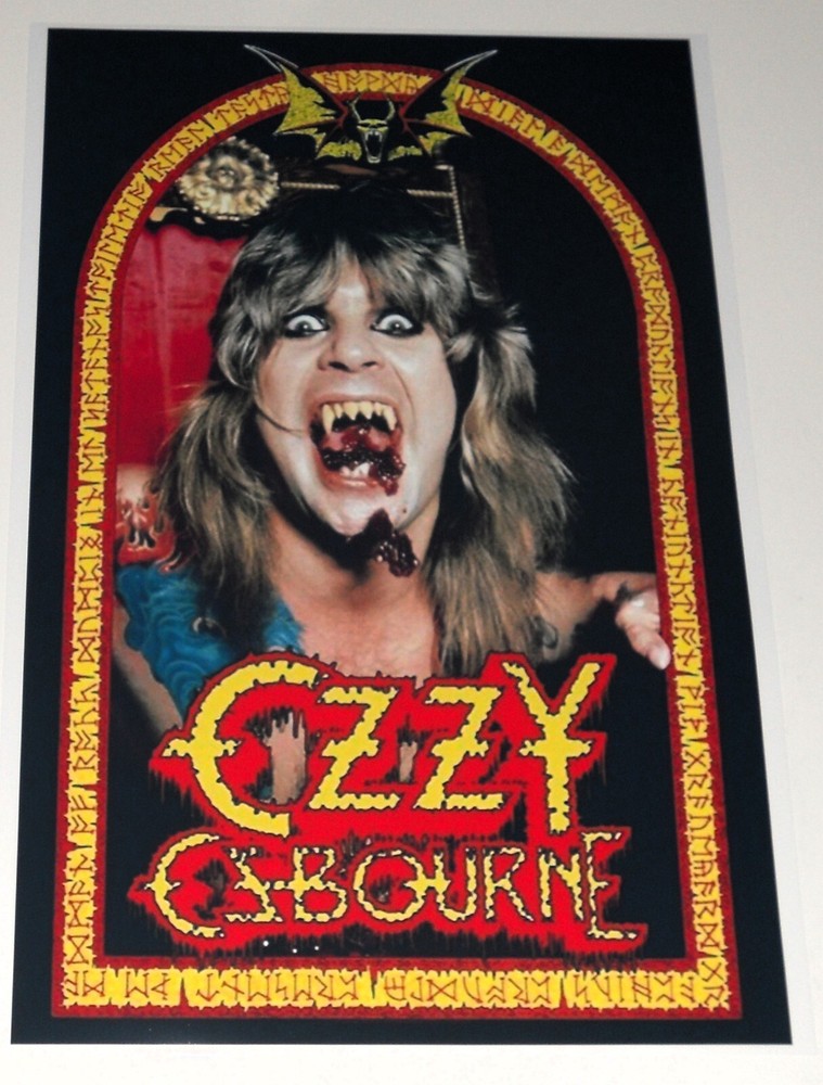 Large Ozzy Osbourne Speak of the Devil 1982 Promo Black Sabbath Poster 19"x13"