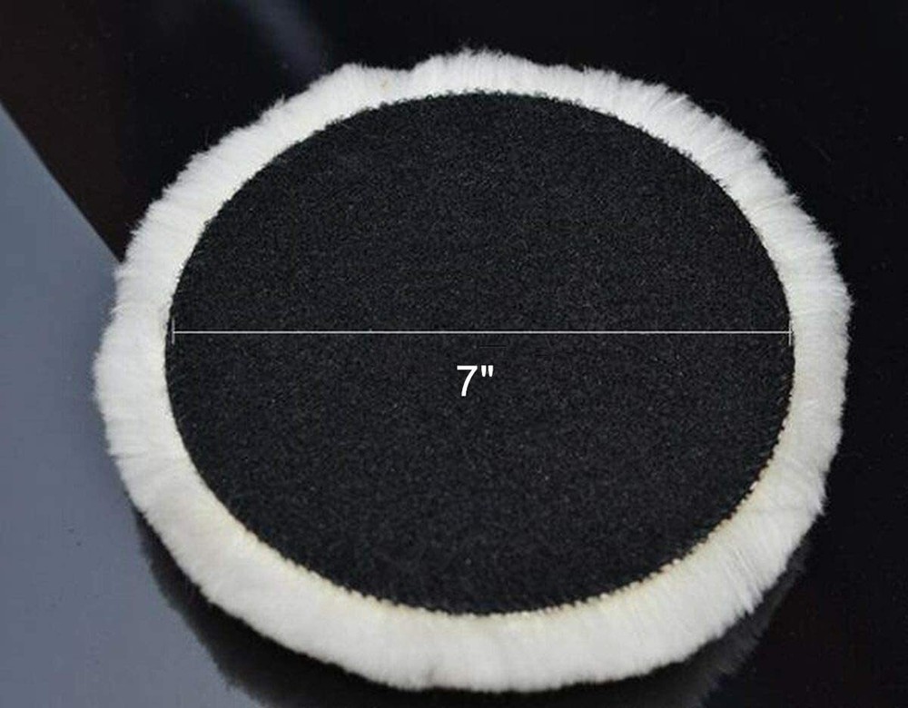 2PCS 7"Hook Loop Auto Wool Buffer Wheels Lambswool Polishing Waxing Buffing Pads