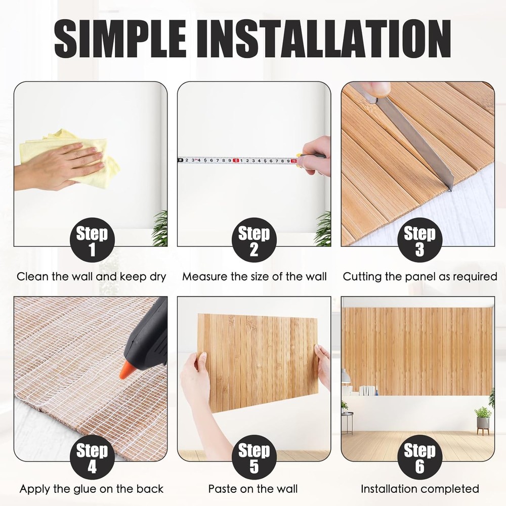 Bamboo Wall Panel for Interior Decoration Bamboo Pole Wrap Roll Natural