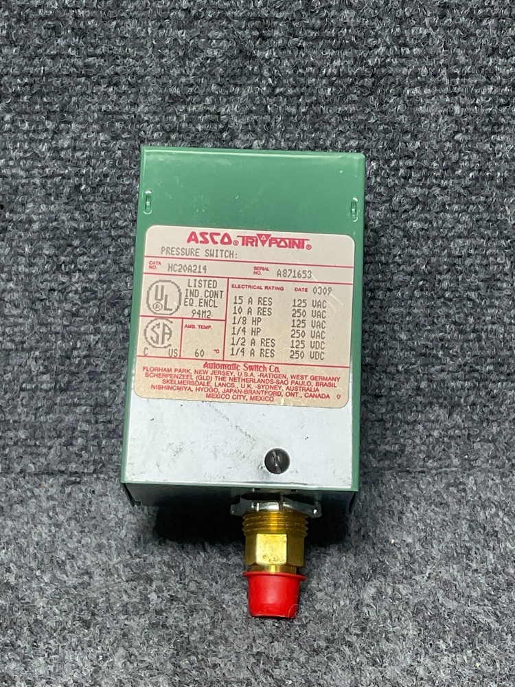 Asco HC20A214 Switch 🟢 General Purpose Compressor Pressure/Temp Control – Green