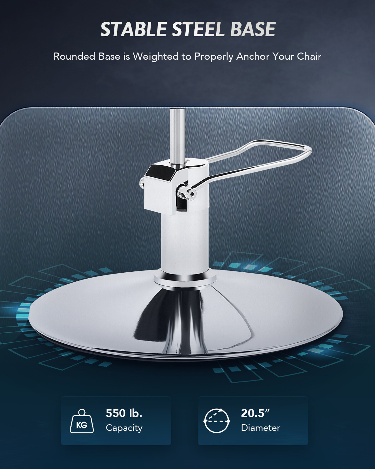 CO-Z Salon Chair for Hair Stylist w 360° Swivel Classic Barber Chair 550lb. Cap