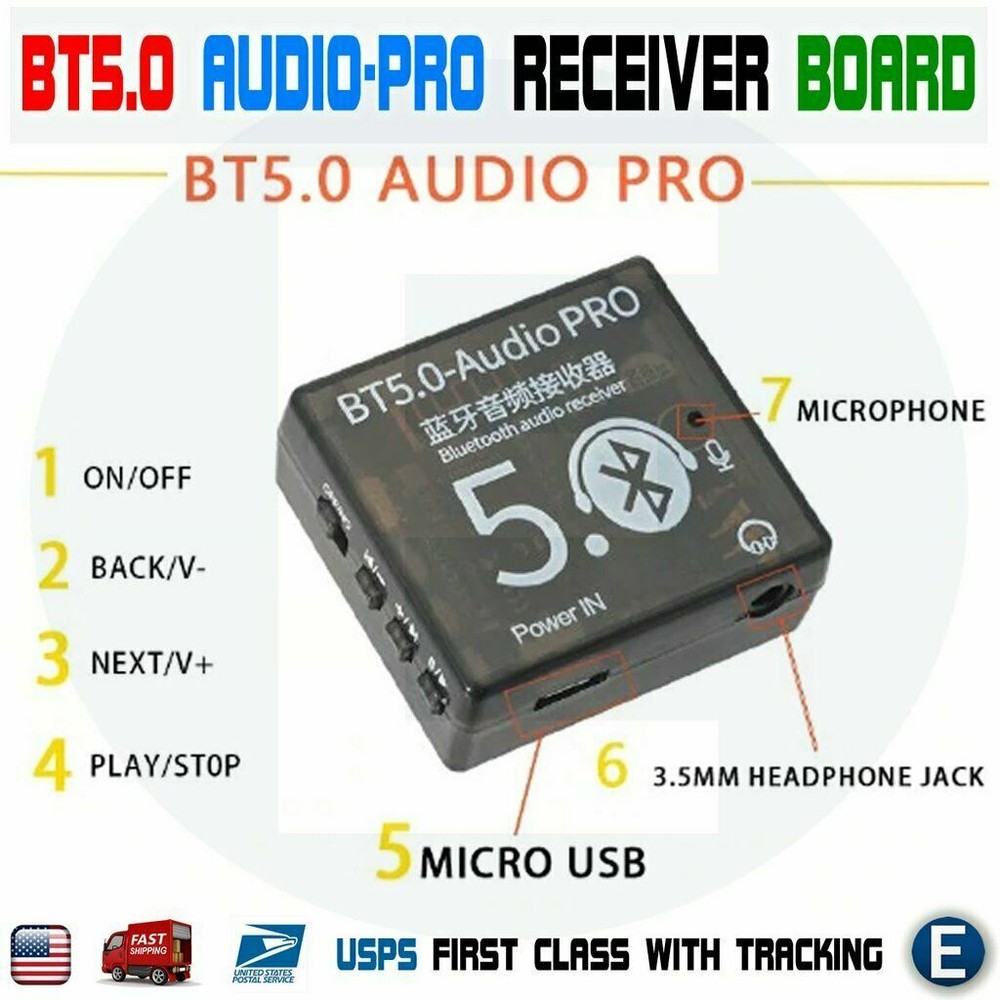 Bluetooth 5.0 MP3 Decoder Board Audio Pro Receiver MP3 Lossless Player Wireless