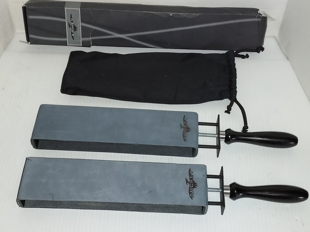ARHEY 2-Sided Adjustable Leather Strop Block & 2 Compounds DARK GRAY/LARGE (Two)