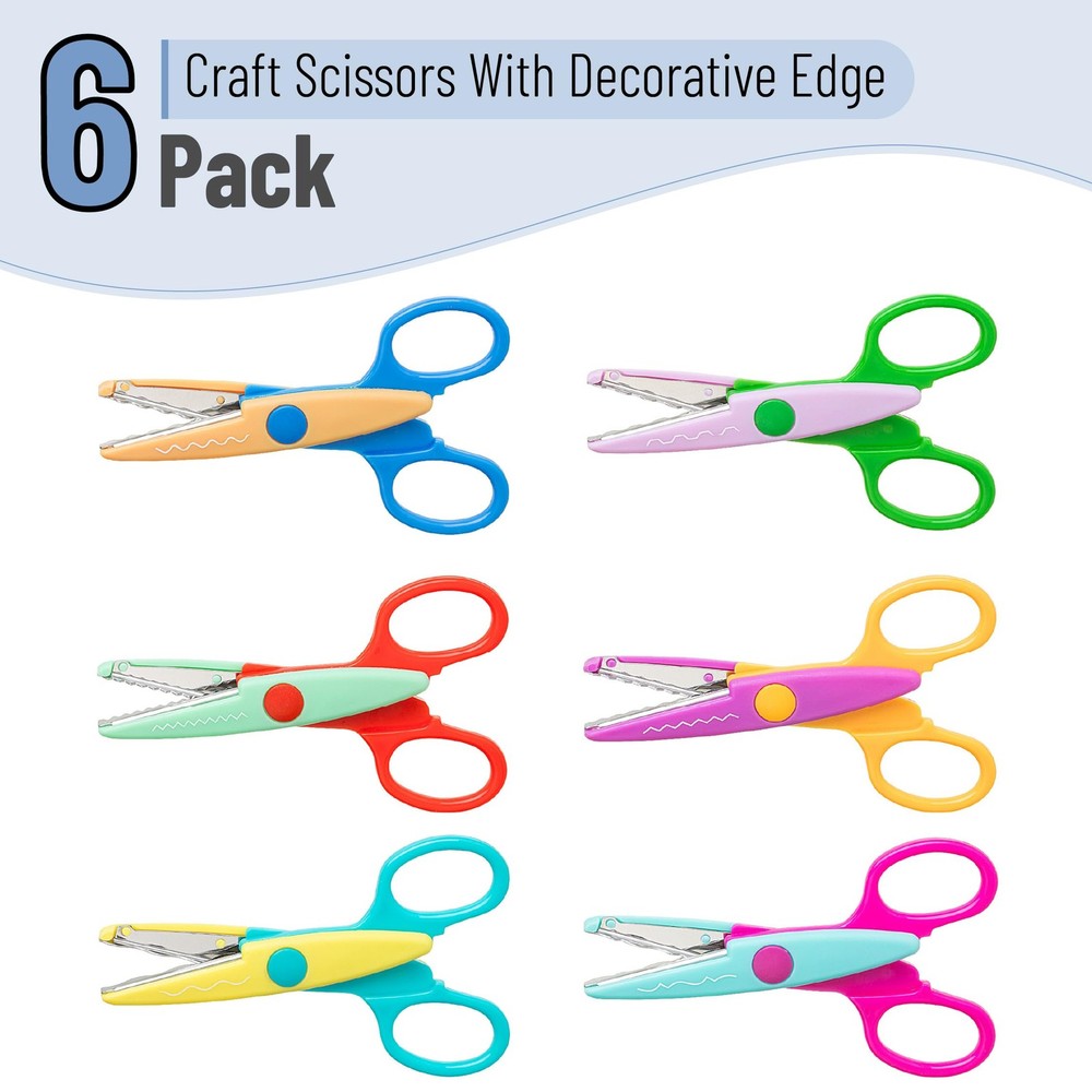 Mr. Pen- Craft Scissors Decorative Edge, 6 Pack, Spring Colors, Zig