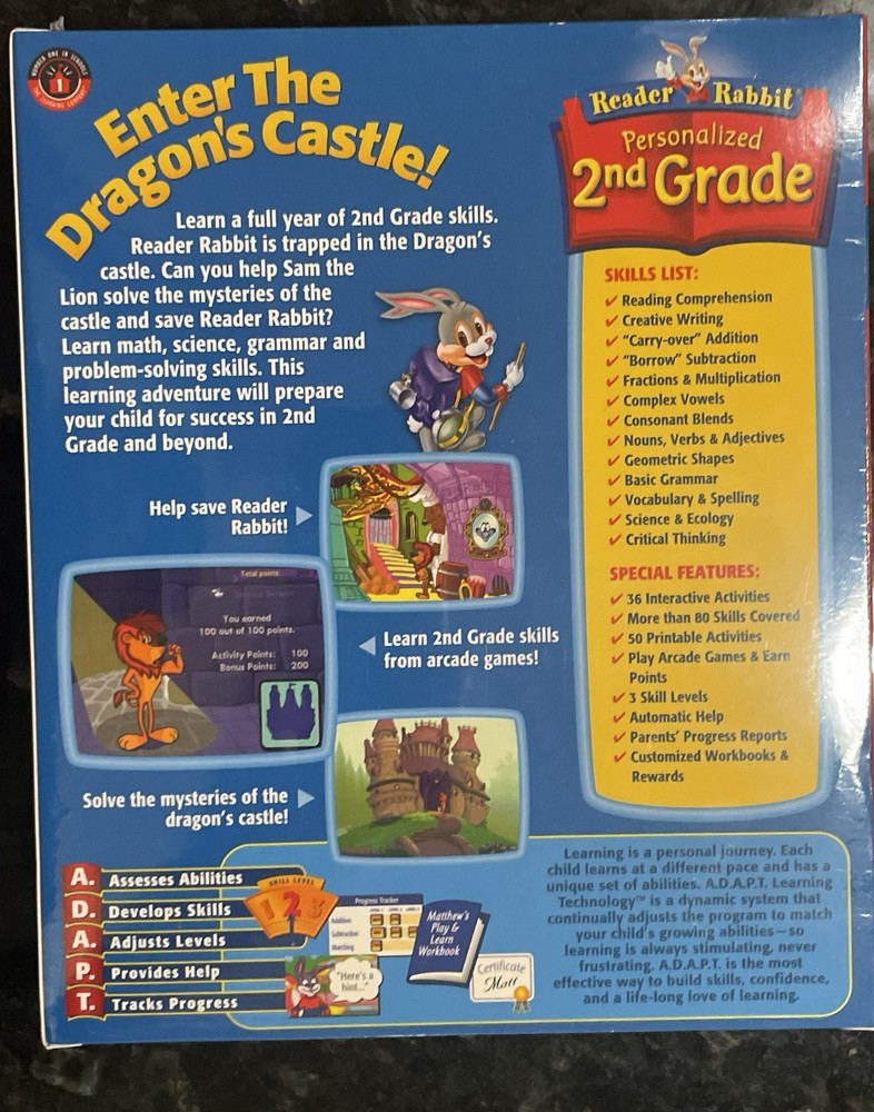 Reader Rabbit Deluxe 2 Cd Personalized 2nd Grade Reading Spelling Math Sealed