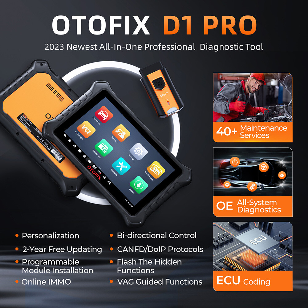 2024 OTOFIX D1 PRO OBD2 Bidirectional Scanner Full System Diagnostic Key Coding
