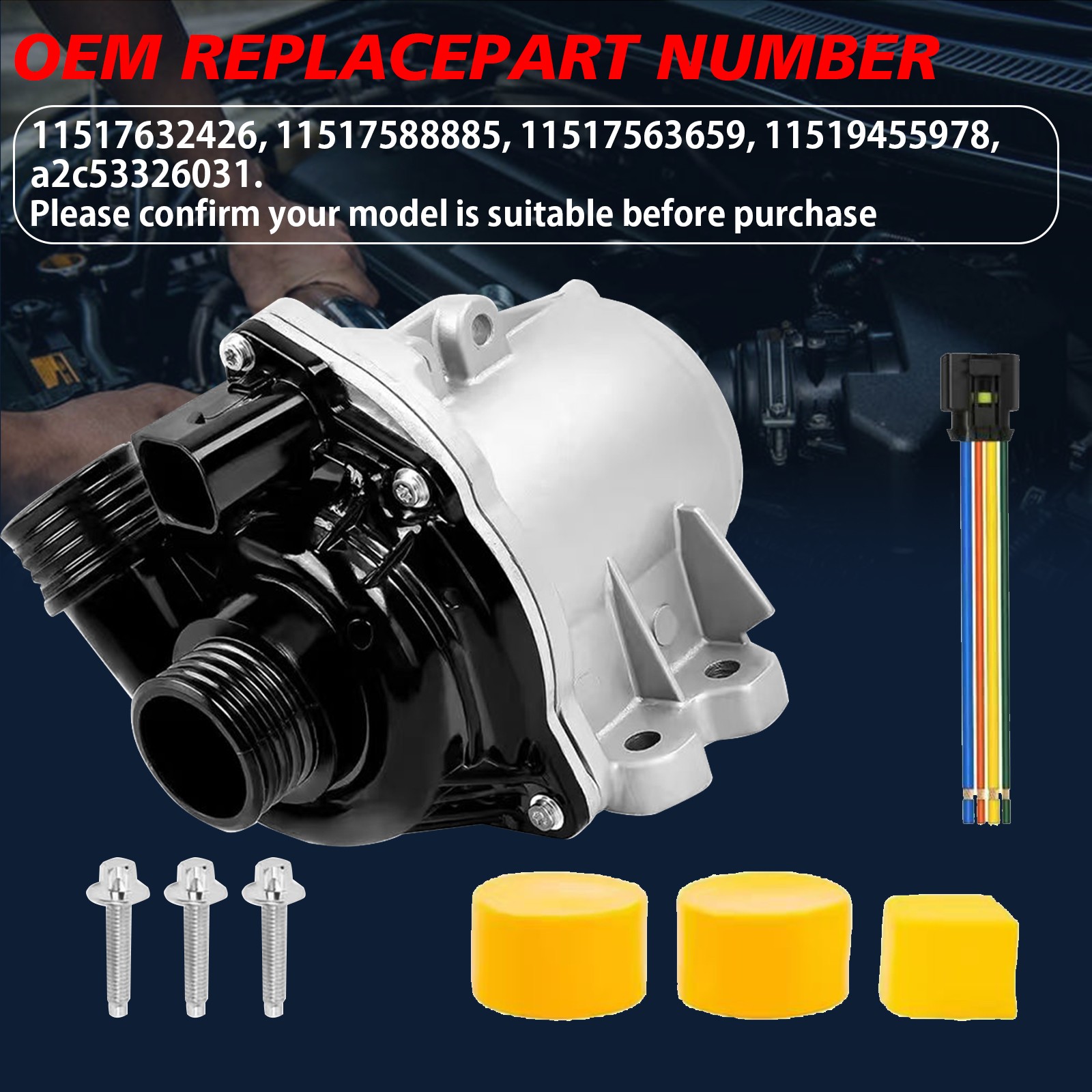 Electric Water Pump W/ Thermostat For BMW 335i 535i 640i 740i X5 X6 11517632426
