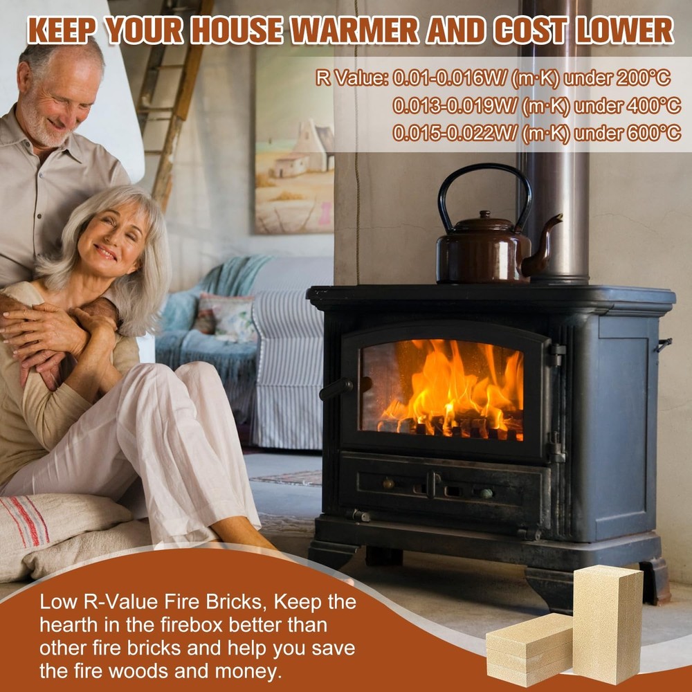 Fire Bricks, FireBrick, High Temperature Insulated Firebricks for Wood...