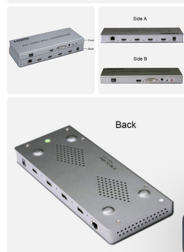 4K 2x2 HDMI Video Wall Controller 1080P TV Wall Processor 4 Screens Stitching