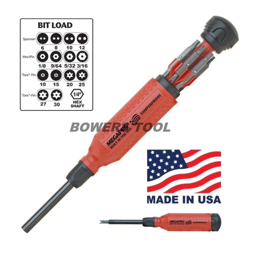 Megapro Tamperproof 15 in 1 Multi Bit Screwdriver Security Torx Hex Spanner Bits