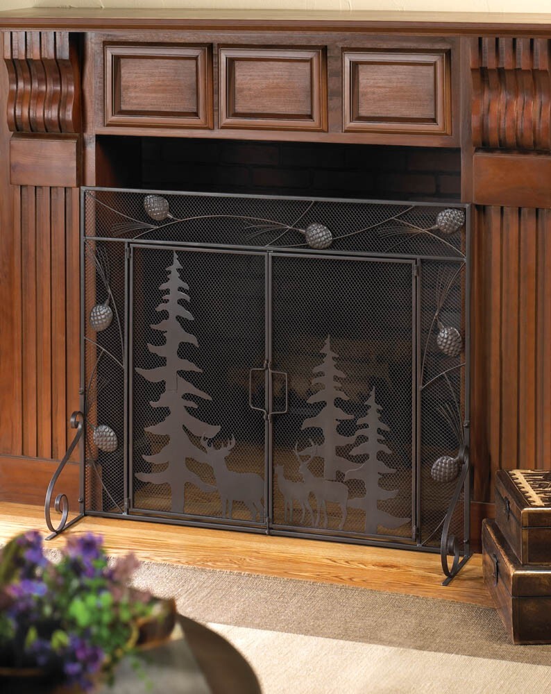 WOODLAND FOREST FIREPLACE FIRE PLACE SCREEN