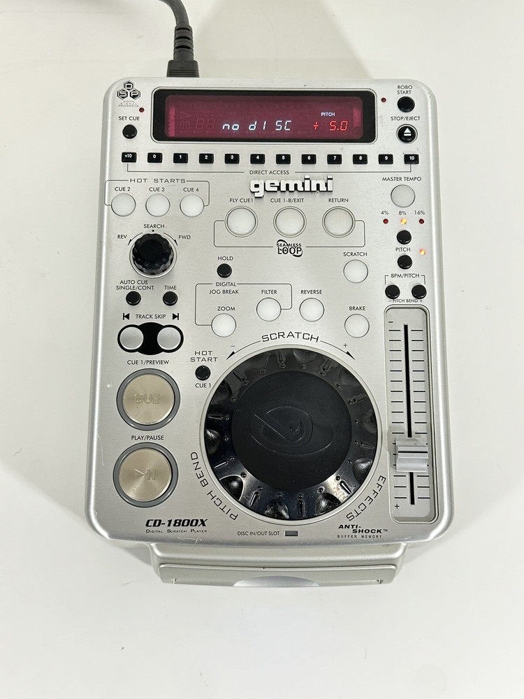 Gemini CD-1800X ~ Digital Scratch CD Player ~ CD Error / AS-IS