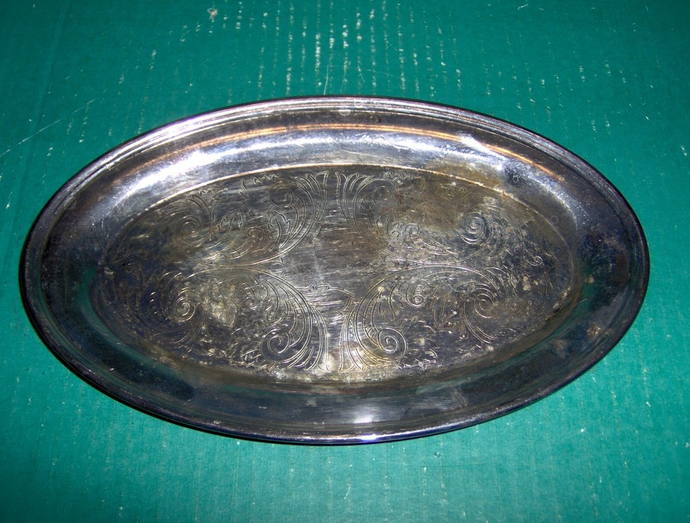 Serving Plate Platter Silver Paul Revere Reproduction Oneida Oval 9 1/4" Tarnish