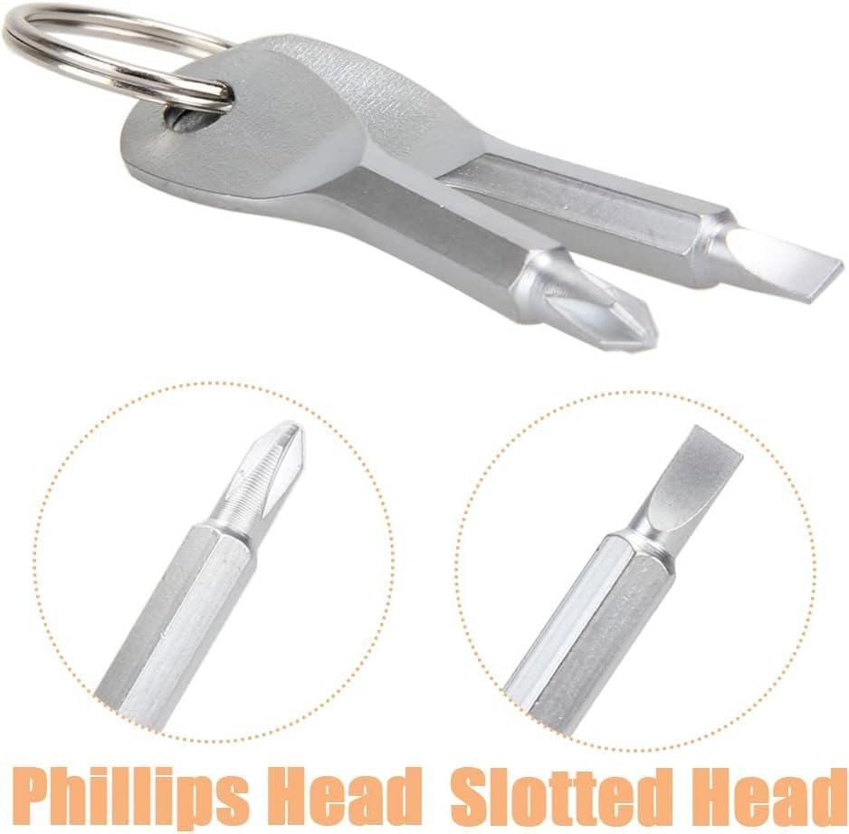 8Pcs Portable Mini Keychain Screwdriver Set Phillips Slotted Head Screwdrivers