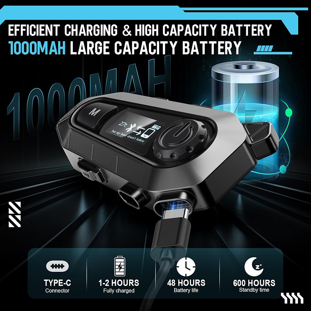 Waterproof Motorcycle Helmet Headset Wireless Bluetooth Headphone Speaker