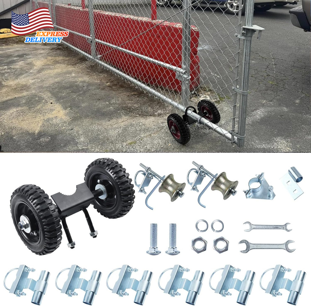 6" Wheels Rolling Gate Hardware Kit for Chain Link Gate Sliding Gate Hardware US