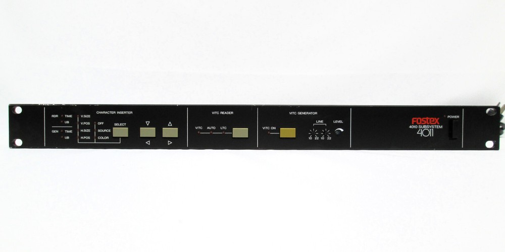 Fostex 4011 Subsystem 4010 Sub System Time Code Generator / Reader