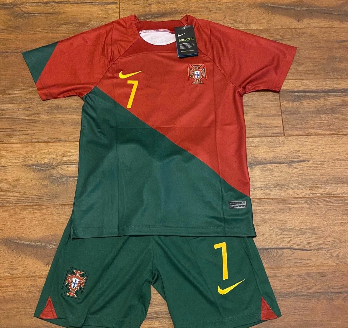 Cristiano Ronaldo #7 Portugal Home Jersey Kids