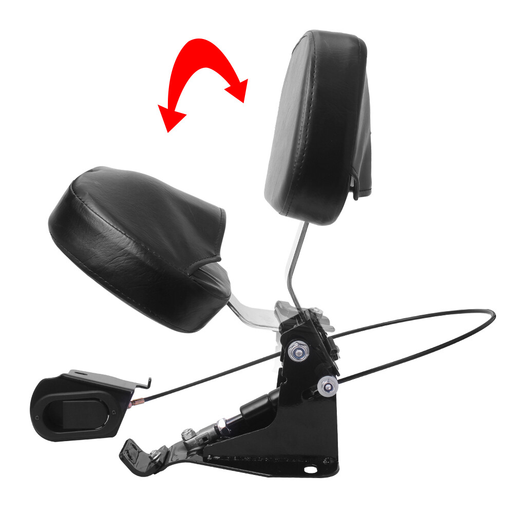 Adjustable Driver Rider Backrest w/ Mounting Kit For Harley Touring 2009-2023