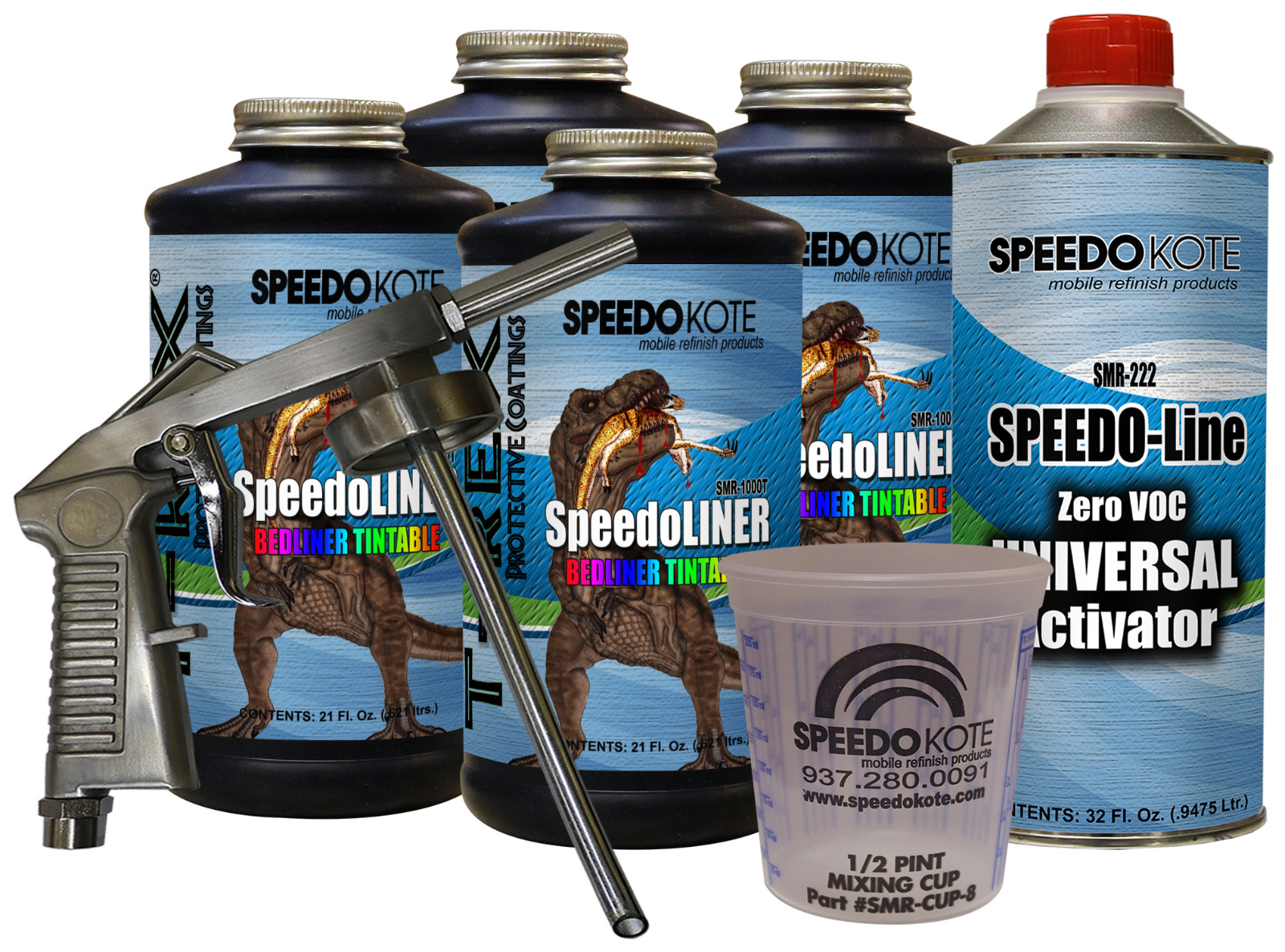 T-Rex Tintable spray-on truck Bed Liner, SMR-1000T-K4 Bedliner kit w/Free Gun