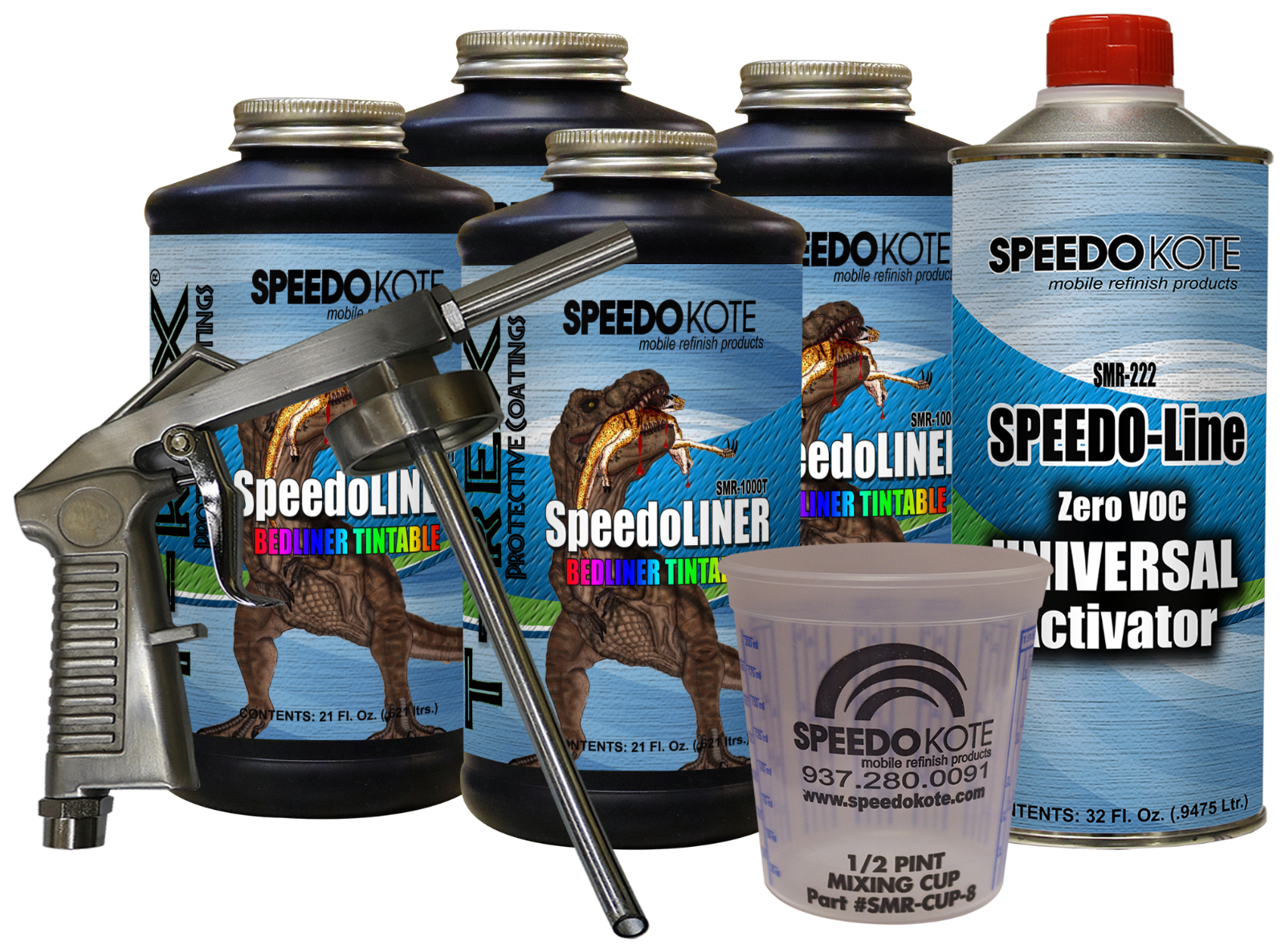 T-Rex Tintable spray-on truck Bed Liner, SMR-1000T-K4 Bedliner kit w/Free Gun